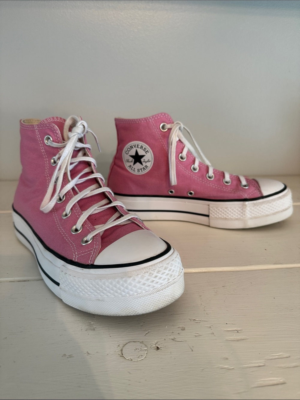 Converse Pink High-Top Platform Sneakers